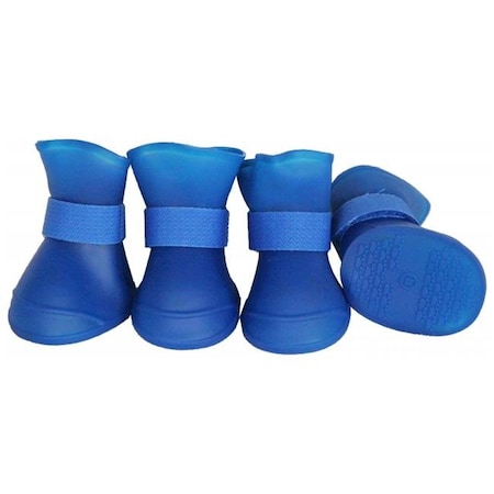 Pet Life F30BLMD Elastic Protective Multi-Usage All-Terrain Rubberized Dog Shoes; Blue - Medium